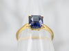 18K Gold Sapphire Solitaire Engagement Ring