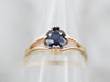 Split Shank Solitaire Sapphire Ring
