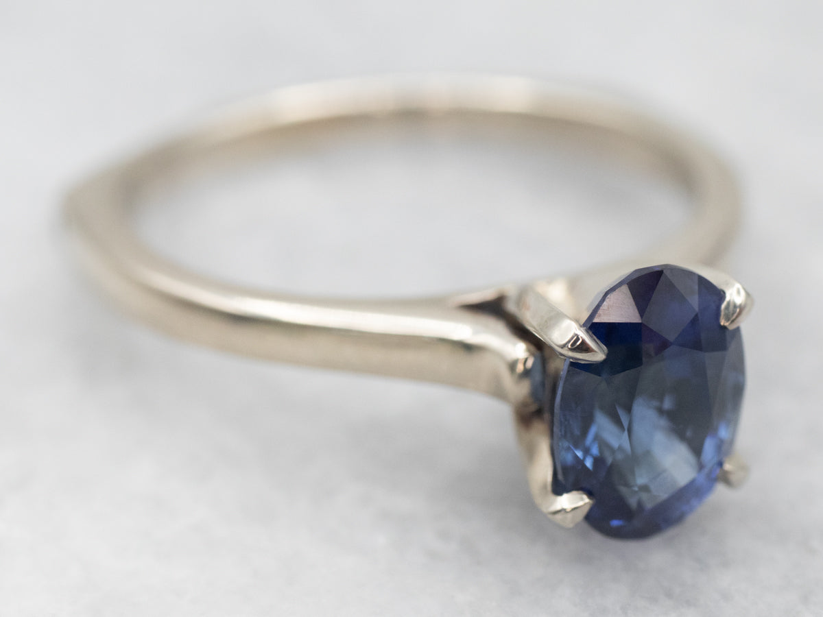 White Gold Sapphire Engagement Ring