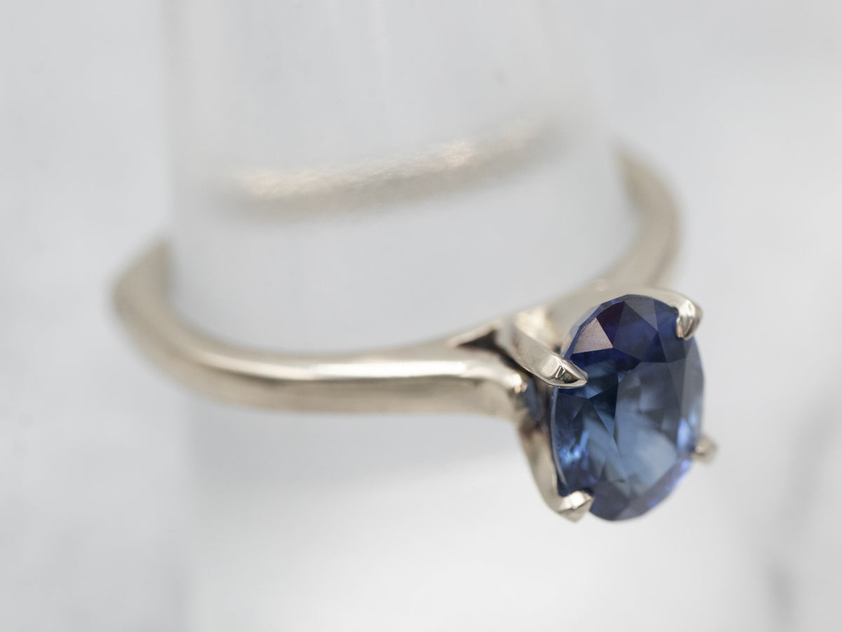 White Gold Sapphire Engagement Ring