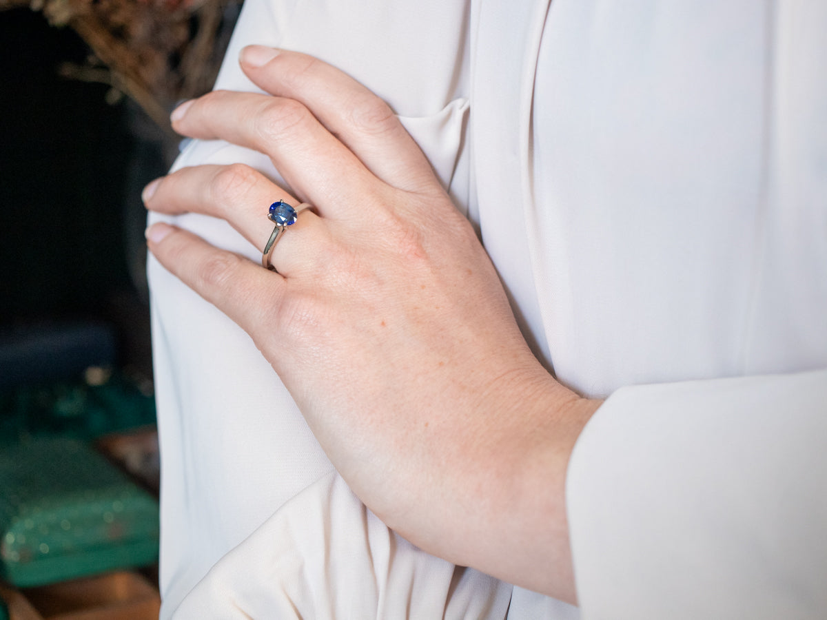 White Gold Sapphire Engagement Ring