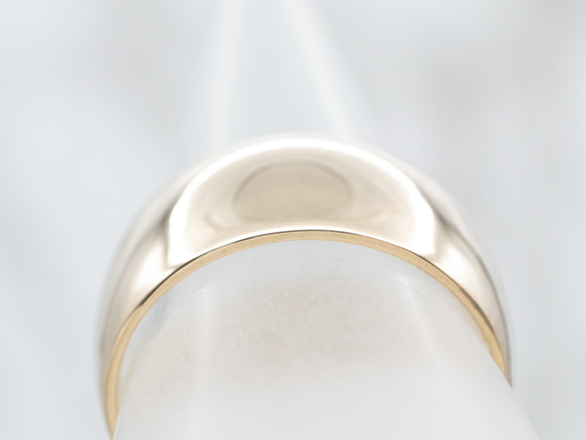 Unisex Art Carved Wide Gold Band