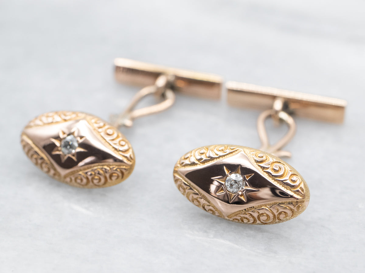 Victorian Old Mine Cut Diamond Cufflinks