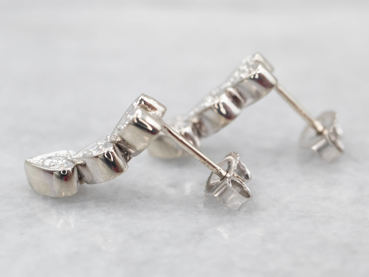 White Gold Diamond Sweetheart Drop Earrings