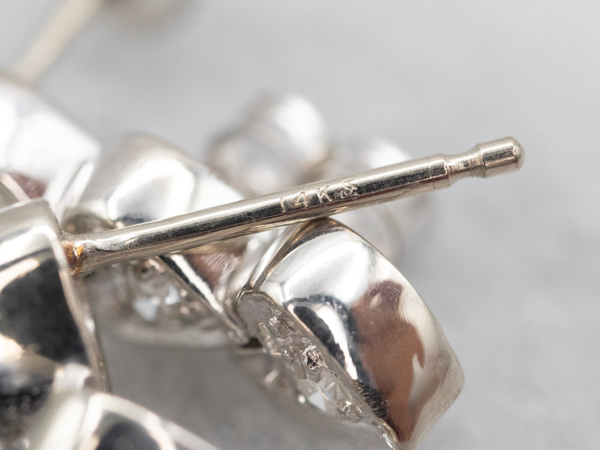 White Gold Diamond Sweetheart Drop Earrings