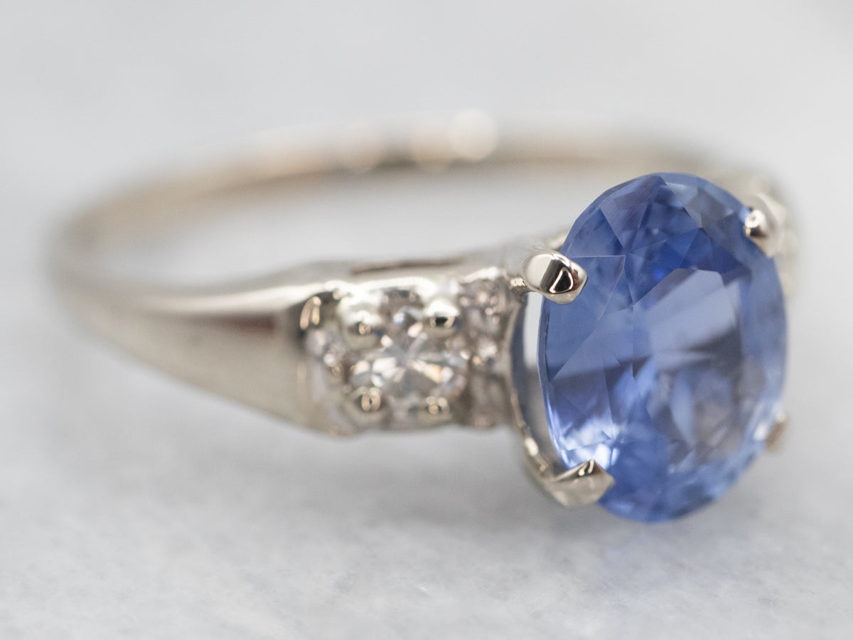 Retro 1950s Sapphire and Diamond Engagement Ring