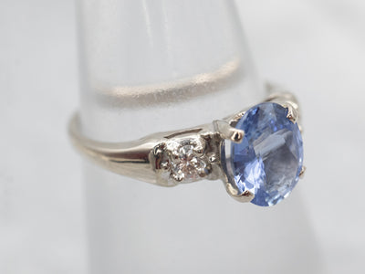 Retro 1950s Sapphire and Diamond Engagement Ring