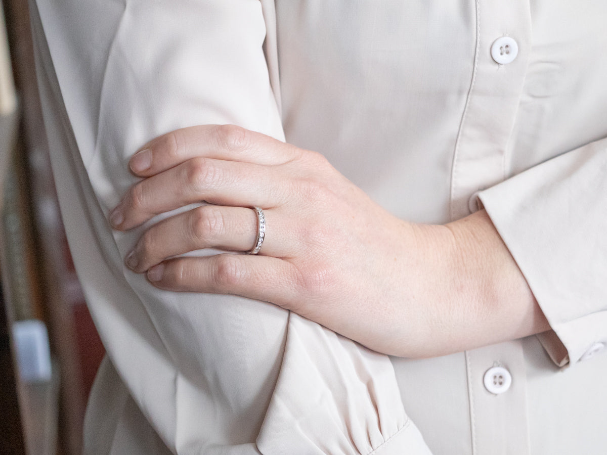 Platinum Channel Set Diamond Band