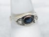 Two Tone East West Sapphire and Diamond Ring