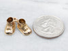 Vintage Gold Baby Booties Charm