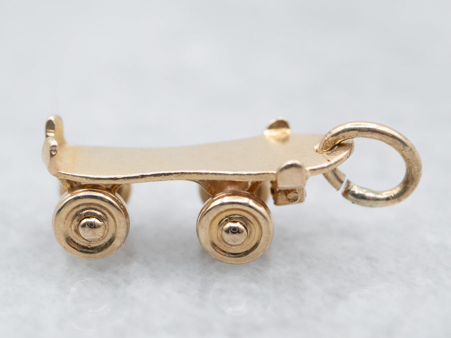 Vintage Gold Roller Skate Charm