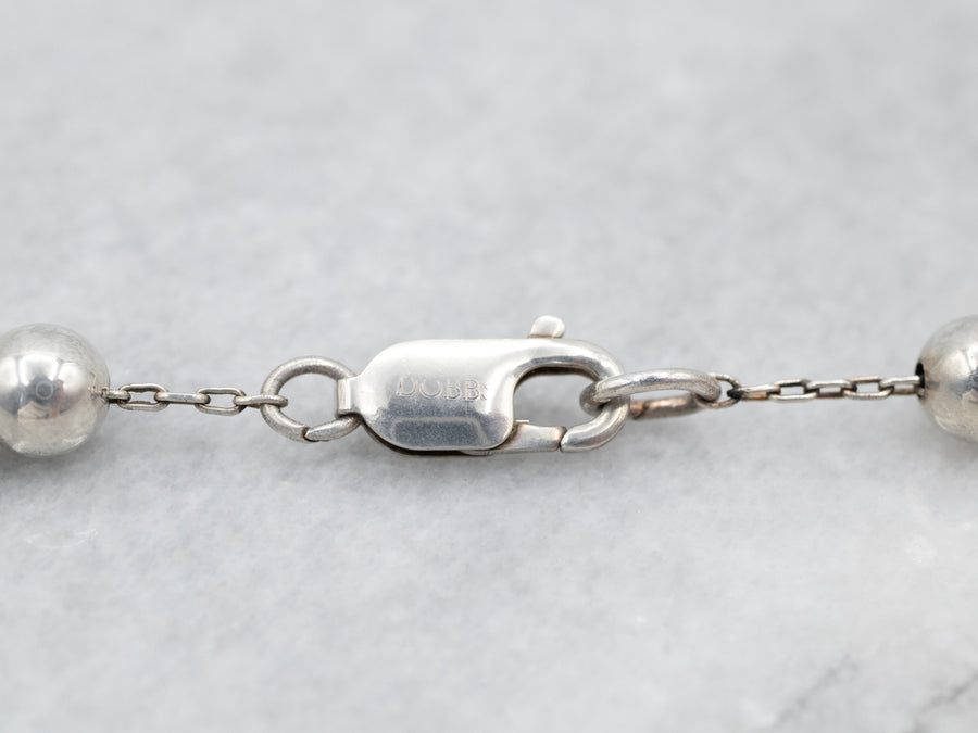 Sterling Silver Graduated Bead Necklace