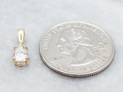 Pear Cut Diamond Gold Pendant
