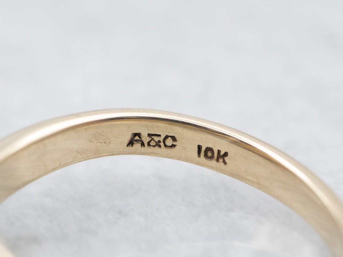 Simple Pearl Solitaire Bypass Ring