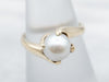 Simple Pearl Solitaire Bypass Ring