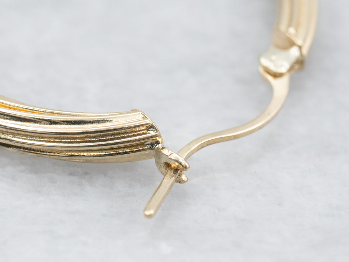 Polished Gold Large Twisted Hoop Earrings