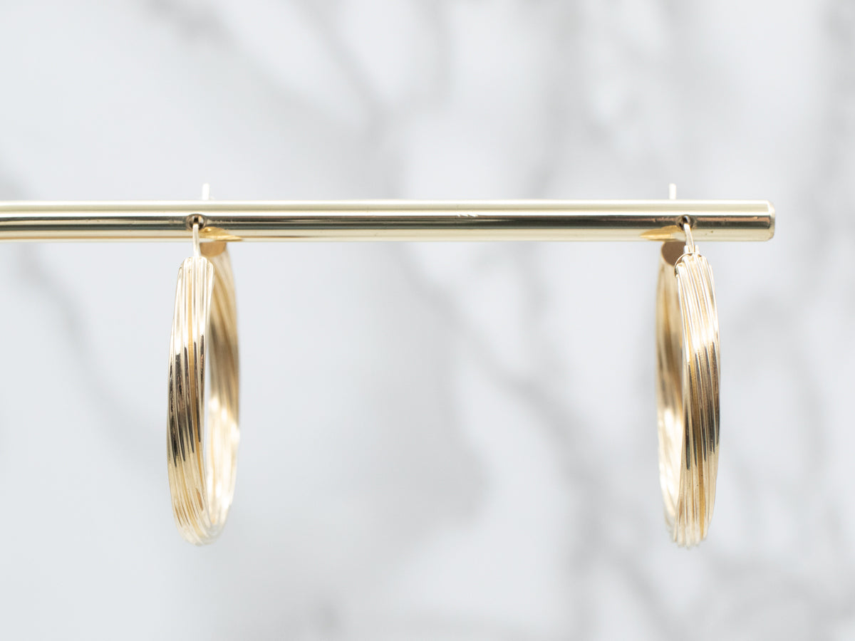 Polished Gold Large Twisted Hoop Earrings