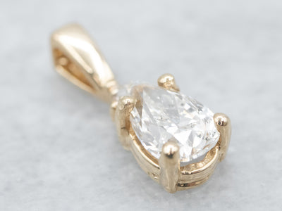 Pear Cut Diamond Gold Pendant
