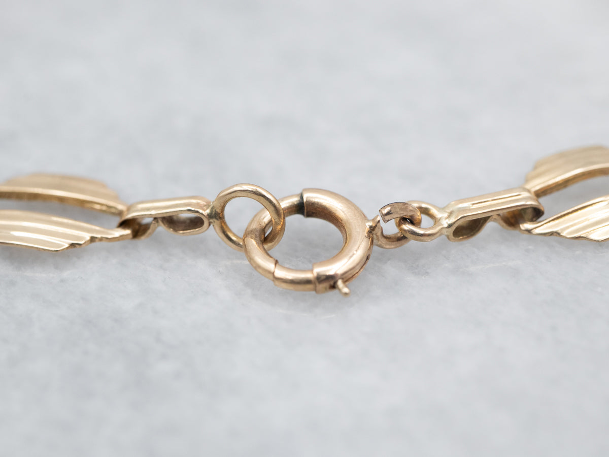 Vintage Carved Carnelian Flower Link Bracelet