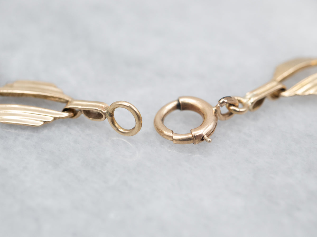 Vintage Carved Carnelian Flower Link Bracelet