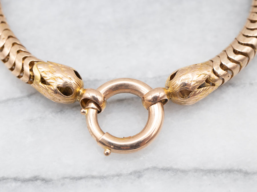 Vintage Gold Snake Chain Bracelet