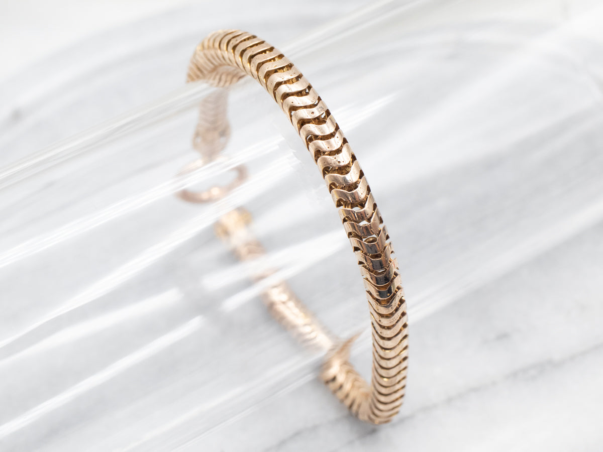 Pulsera de cadena de serpiente de oro vintage