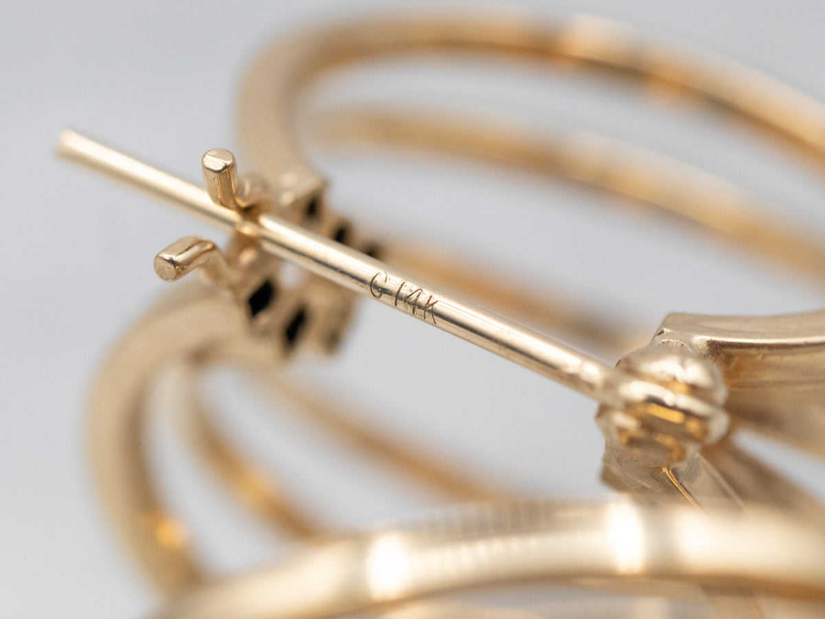 Yellow Gold Multi Hoop Earrings