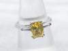 Platinum Yellow Sapphire and Diamond Ring