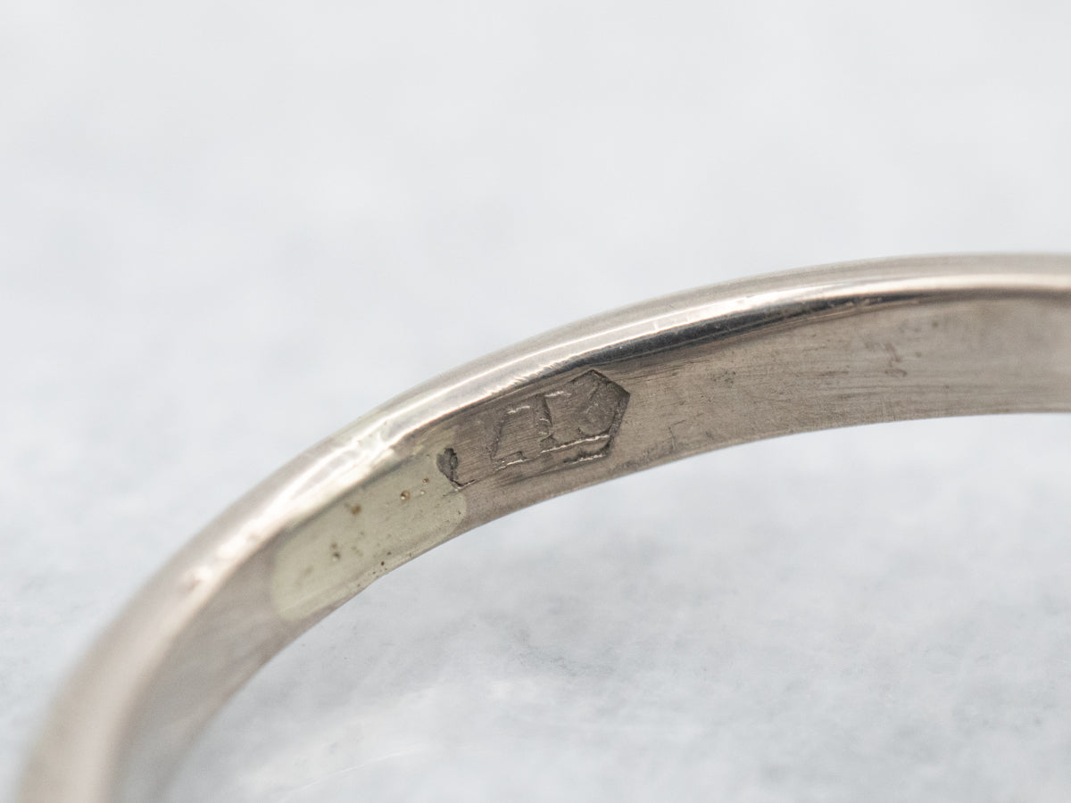 White Gold and Pearl Bypass Ring