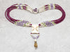 Sterling Silver Ruby Bone Amethyst and Peridot Necklace