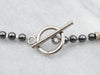 Natural Pearl Necklace with Toggle Clasp