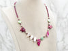 Sterling Silver Ruby and Pearl Necklace