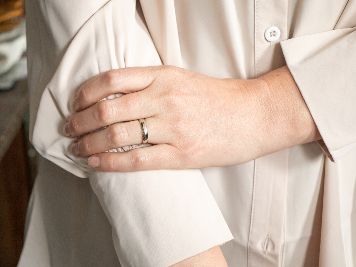 White Gold Plain Wedding Band