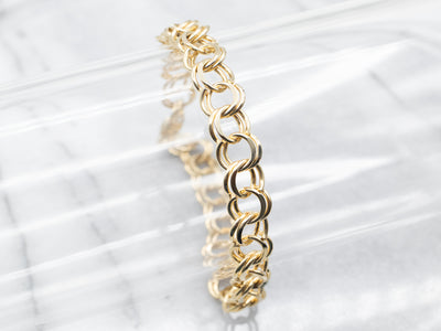 Yellow Gold Double Link Charm Bracelet