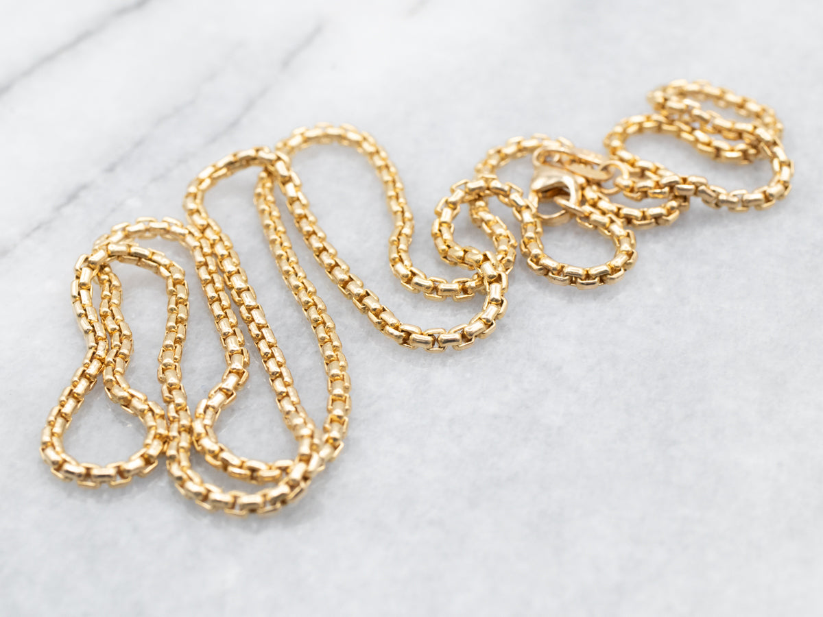 Yellow 18-Karat Gold Rounded Box-Snake Chain