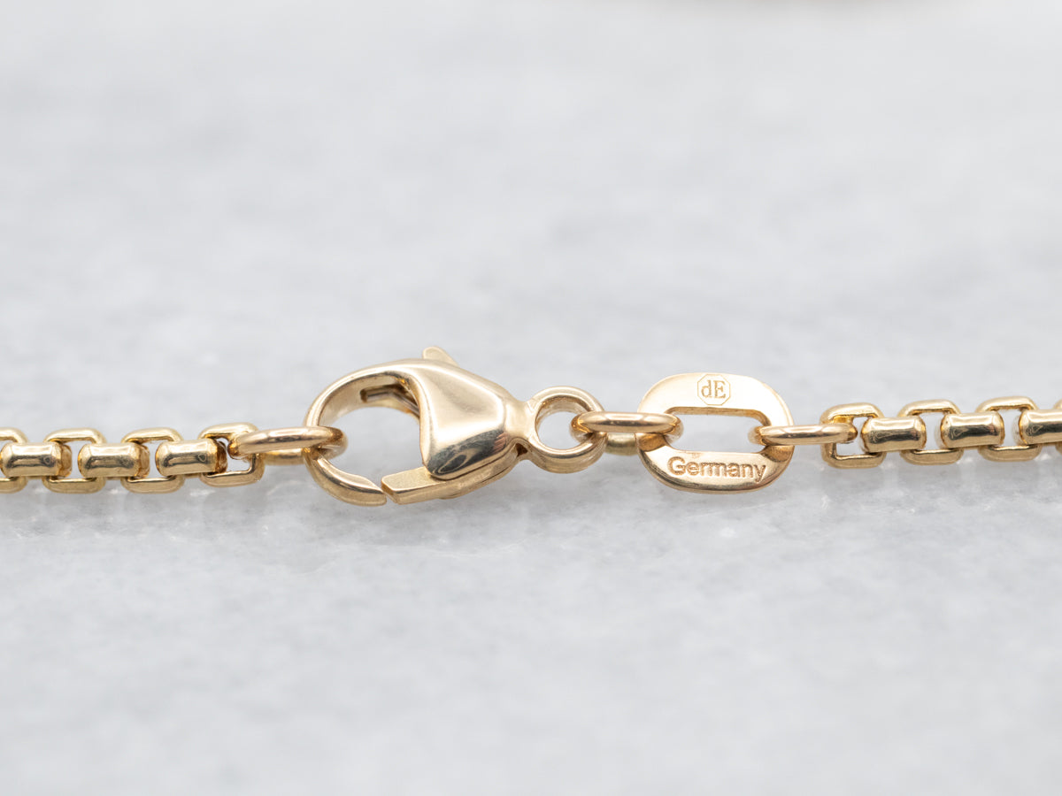 Cadena Serpiente Caja Redondeada en Oro Amarillo de 18 Kilates