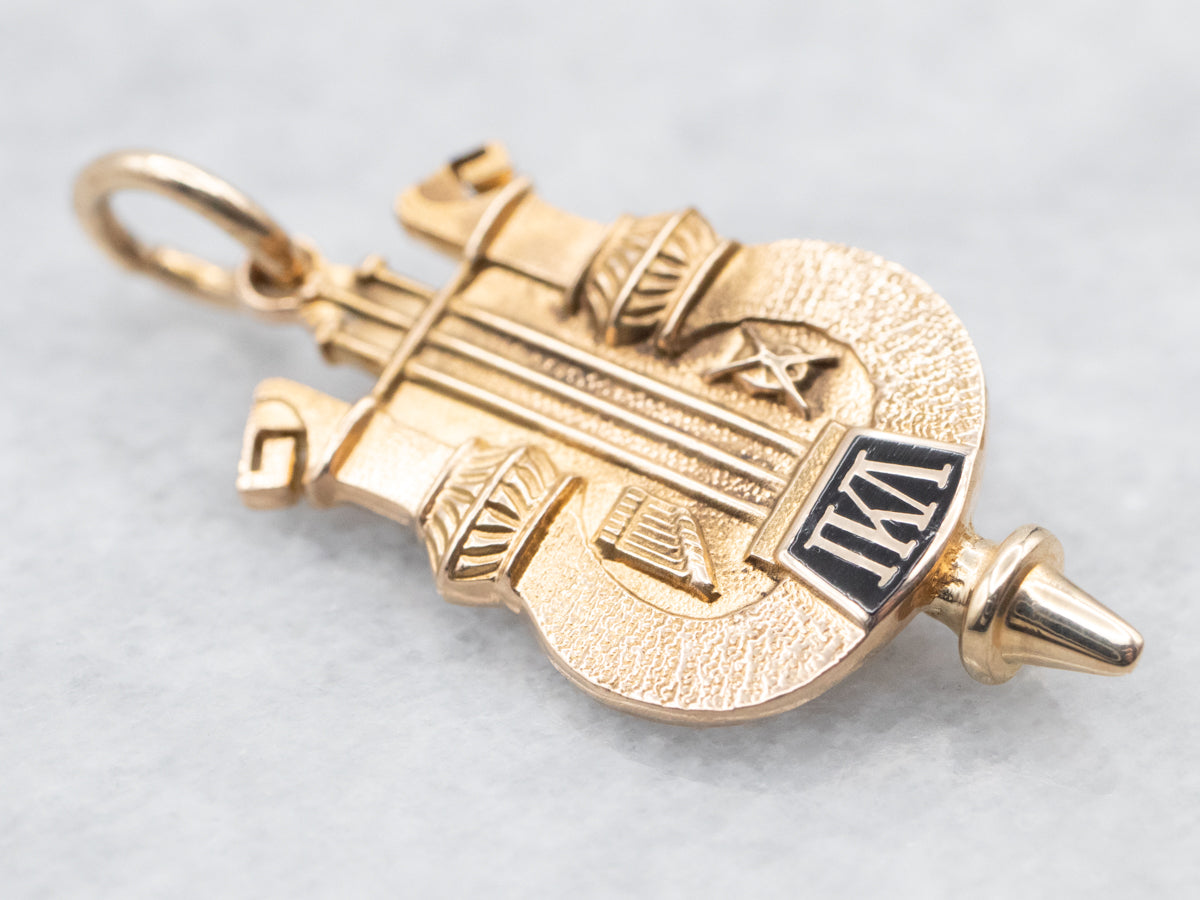 Vintage Iota Kappa Lambda Gold and Enamel Fob