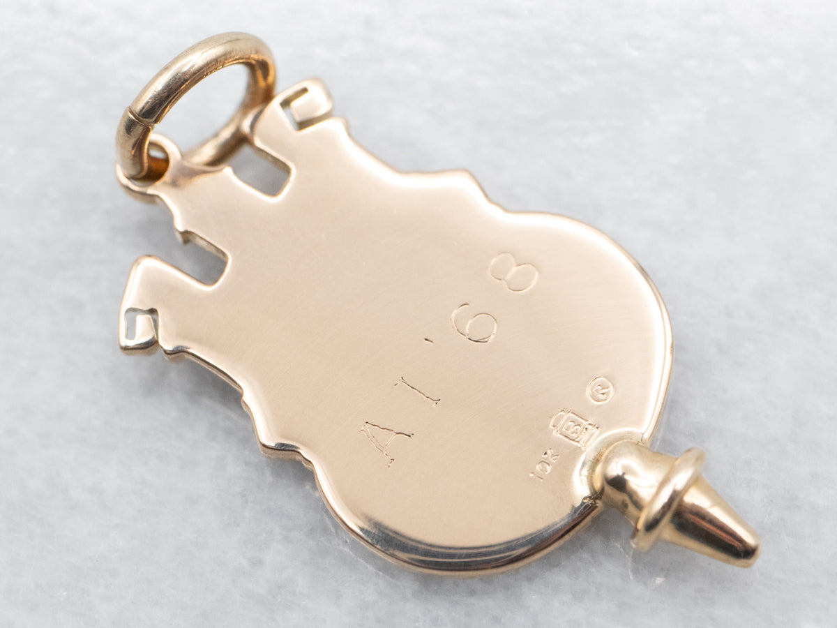 Vintage Iota Kappa Lambda Gold and Enamel Fob