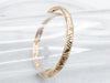 18K Gold Patterned Bangle Bracelet