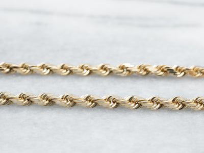 Heavy Gold Rope Twist Chain Necklace