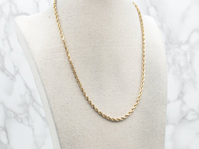 Heavy Gold Rope Twist Chain Necklace
