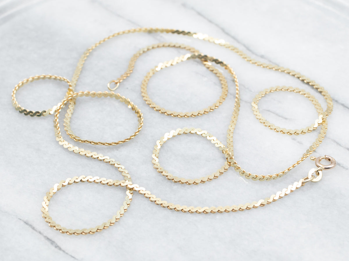 Long Gold Serpentine Chain