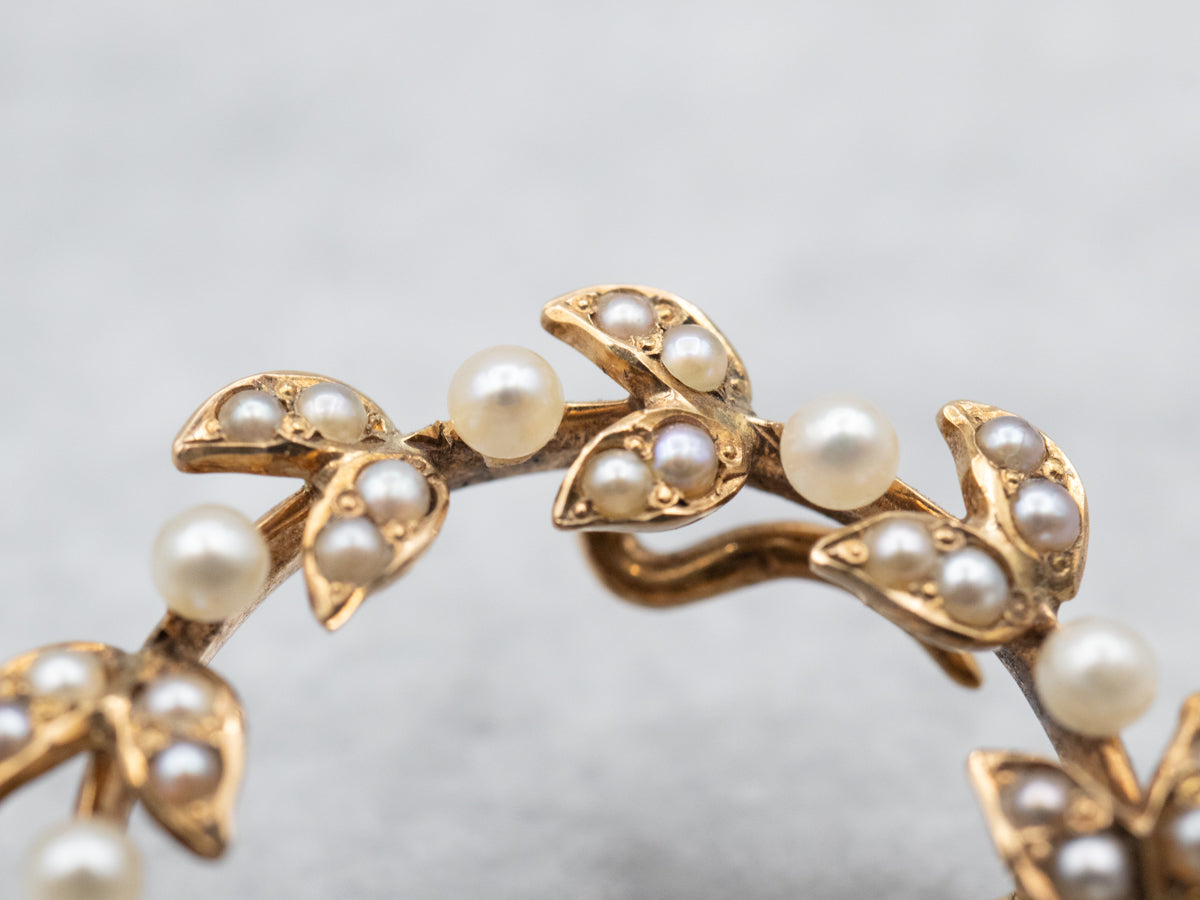 Art Nouveau Seed Pearl Circle Pin