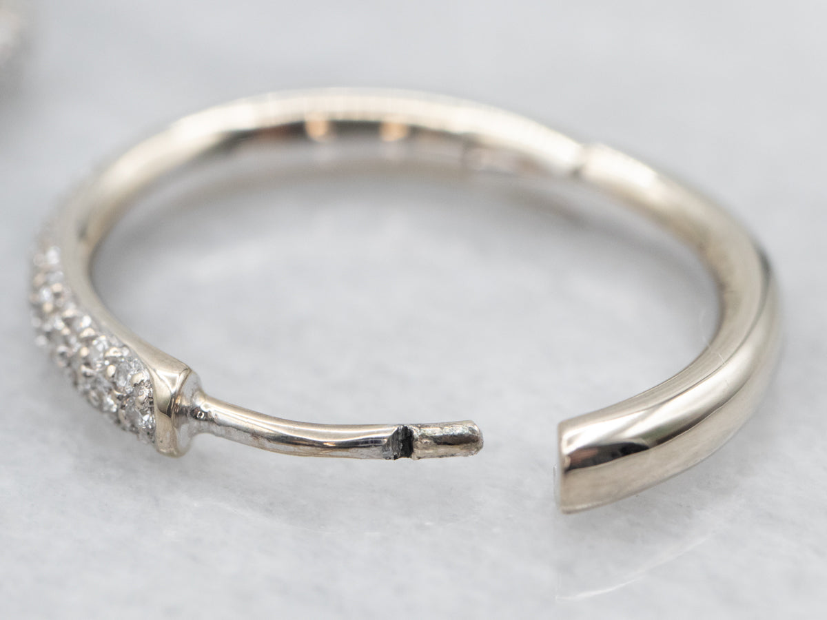 Sleek Diamond Hoop Earrings