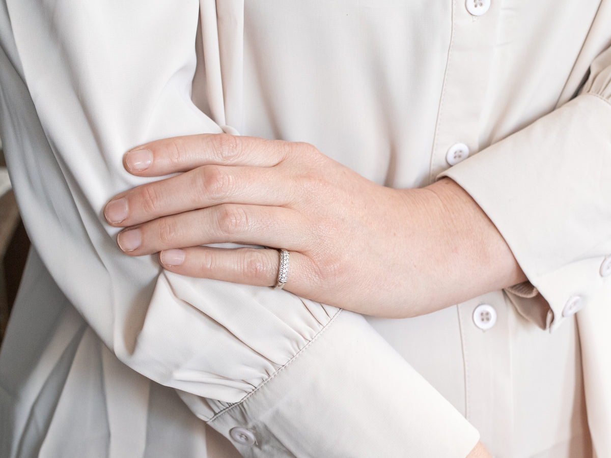 Sparkling Triple Row Diamond Band