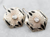 Art Deco Black Enamel and Diamond Drop Earrings