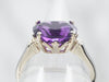 East-West Set Amethyst Solitaire Ring