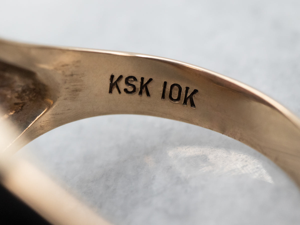 Pretty Gold Rhodonite Cocktail Ring