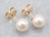 Elegant Creamy White Pearl Stud Earrings