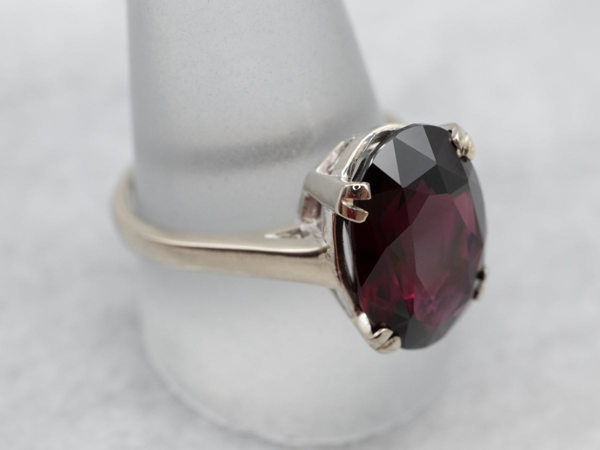 Modest Pyrope Garnet Solitaire Cocktail Ring